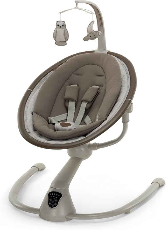 Maxi-Cosi Cassia Smart Baby Swing for Infants, Portable, Foldable Infant Swing with Music, 360 Rotation, 5 Speeds, 12 Melodies, EcoCare Fabric, Auto Motion Sensor, 2 Reclines, Truffle