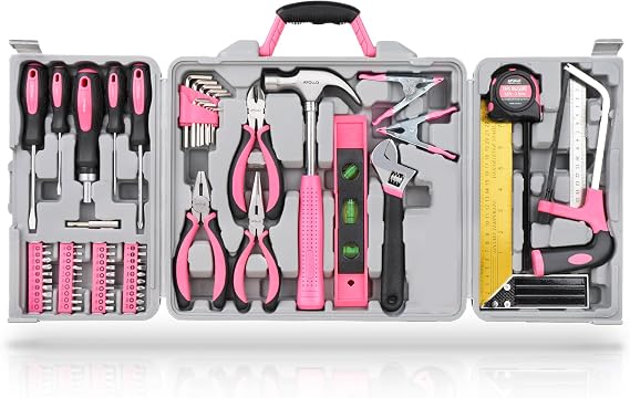 Hi-Spec 71pc Pink Tool Kit for Women, Home DIY Repairs & Household Tasks
