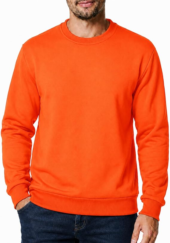 Men's Crewneck Sweatshirt Casual Fleece Pullover