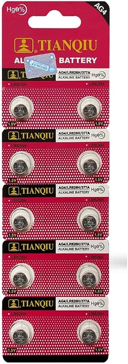 Tianqiu AG4 10Pc Alkaline Button Cell Watch Batteries