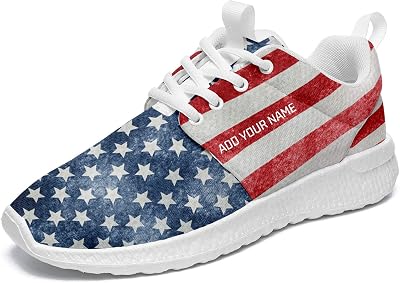 USA Flag Sneakers Women Men American Patriotic Athletic Fashion Sport Trainers Custom Comfort Gym Fitness Shoes