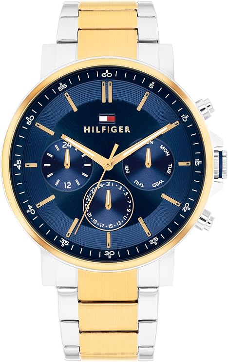 Tommy Hilfiger Analogue Multifunction Quartz Watch for Men with Stainless Steel Bracelet