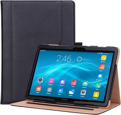 ProCase for Lenovo Tab P10 M10  M10 HD 10.1 Case, Leather Protective Stand Folio Case Cover for Lenovo Tab P10 TB-X705F TB-X705L M10 HD TB-X505F TB-X505L M10 TB-X605F TB-X605L 10.1 Tablet -Black
