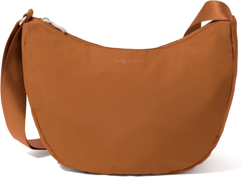 Baggallini Swift Crescent Crossbody Bag for Women - Lightweight 12"x8" Travel Purse Handbag