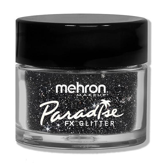 Mehron Makeup Paradise Glitter FX | Professional Cosmetic for Makeup & Art | Vibrant & Shimmering Loose Glitter .25 oz (7 g) (Black)