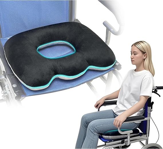 Wheelchair Seat Cushion for Sciatica Tailbone Hemorrhoid Seat Cushions for Wheelchair Coccyx Tailbone Pain Relief Cushion Pressure Sore and Ulcer Pads for Office Chair, Car Seat