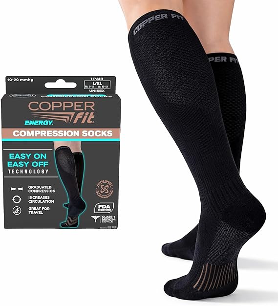 Copper Fit Unisex 2.0 Easy-on and Easy-off Knee High Compression Socks Socks (pack of 1)