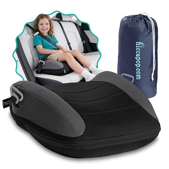 UberBoost Inflatable Booster Car Seat, Travel Booster Seat, Graphite Black