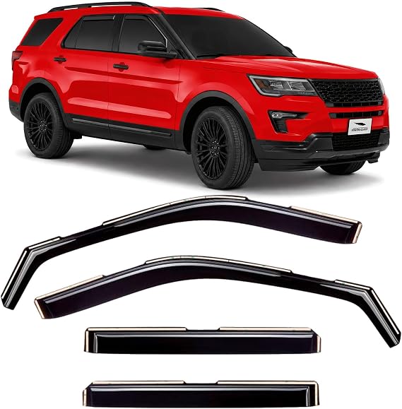 Voron Glass in-Channel Rain Guards for Ford Explorer 2011-2019