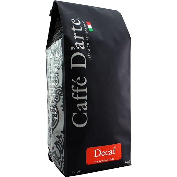 Caffe D'arte Decaf Whole Bean Coffee, Medium Roast, 12 oz