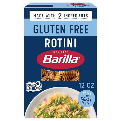 BARILLA Gluten Free Rotini Pasta, 12 Ounce - Non-GMO Gluten Free Pasta Made with 2 Ingredients