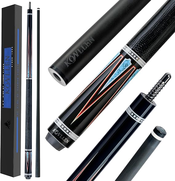 KONLLEN Carbon Fiber Pool Cue Low Deflection Pro Taper Billiard Cue