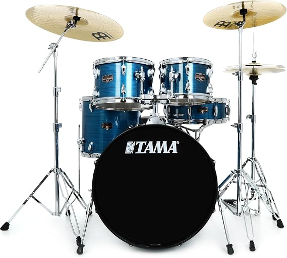 Tama Imperialstar Complete Drum Set - 5-piece - 20" Kick - Hairline Blue