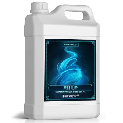 Humboldts Secret pH Up for Plants | Hydroponics and Soil pH Adjustment | Concentrated Potassium Hydroxide Formula | Raises Nutrient Solution Levels for Strong Root Growth and Stability | 2.5 Gallon