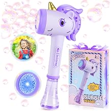 Toys for 3+ Year Old Girls Kids: Unicorn Bubble Wand with Cool Light Gifts for Age 4 5 6 7 8 Years Old Kids Baby Bubble Machine for Parties Birthday for Toddler Ages 3-8