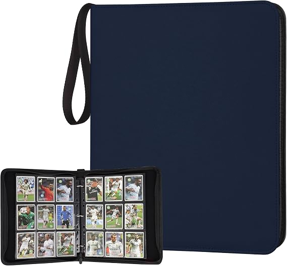 GERMUN Trading Card Binder, 720 Pockets Card Binder, 9-Poccket Sided Pocket Sports Card Binder, Premium Card Binders Compatible with MTG, TCG, Baseball Cards(Dimond Blue)