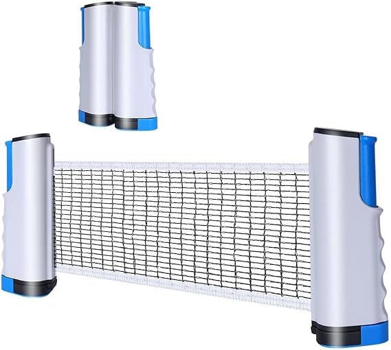 Retractable Ping-Pong Net, Portable Ping-Pong Net with Adjustable Clamps, for Home, Office, Kitchen or Outdoor Play