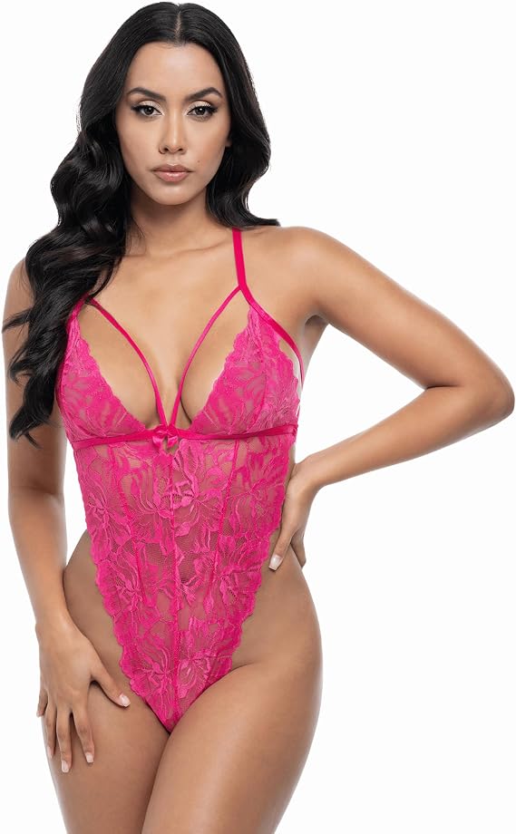 Oh la la Cheri Women's Lucciana Lace Strappy Teddy 52-11126