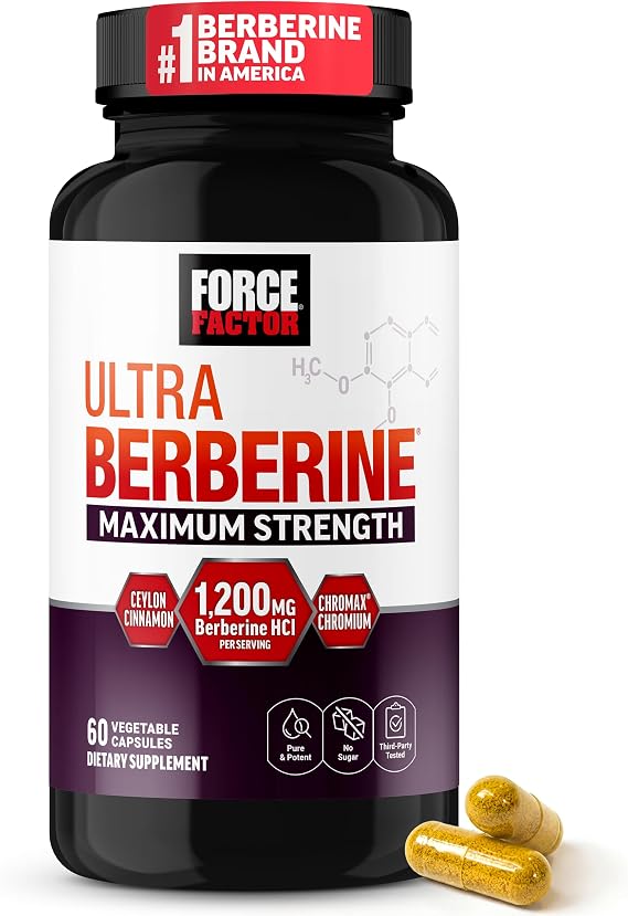 Force Factor Ultra Berberine Maximum Strength, 1200mg Berberine HCl