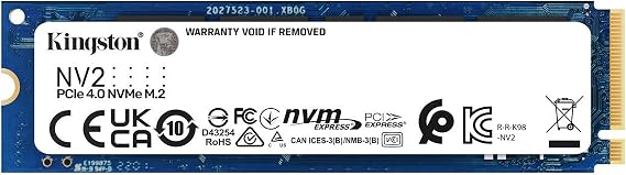 Kingston Technology Kingston SSD NV2 2TB PCIe Gen 4.0 x4 Up to 3,500 MB/s M.2 2280 NVMe SNV2S/2000G Authorized Dealer