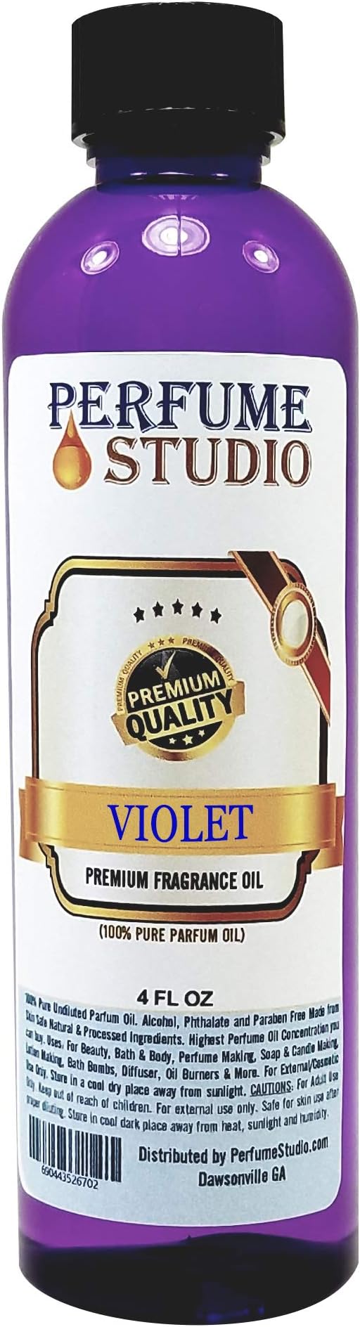 Violet Fragrance Oil for Making Candle, Soap, Lotion, Perfume, Cologne, Incense, Bath Bomb, Diffusers, Plug in Refills, Oil Burners. Premium Quality Undiluted Pure Perfume Oil (Violet 4oz)