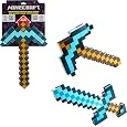 Mattel Minecraft Transforming Diamond Sword & Pick-Axe Kid-Sized 2-in-1 Toy Accessory for Role-Play & Costumes, JGK14