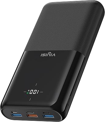 VIYISI Power Bank 30000mAh 22.5W Fast Charging USB C Portable Charger with 4 Outputs & 3 Inputs for Samsung iPhone iPad Android Phones - Black
