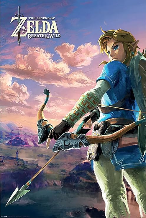 The Legend Of Zelda: Breath Of The Wild - Gaming Poster (Link/Hyrule Landscape) (Size: 24" x 36")