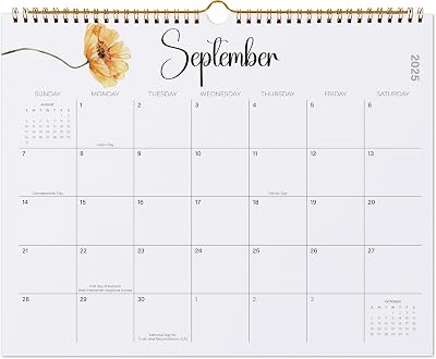 2025-2026 Wall Calendar, Jokotha 16 Monthly Calendar Runs from Sep 2025 to Dec 2026, Home Schooling Planner for Famialy and School, Wirebound,15 x 12 Inches