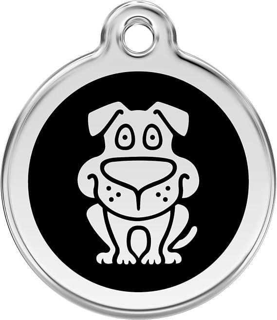 Red Dingo Personalized Dog Pet ID Dog Tag (Small Black)