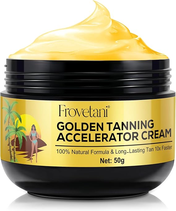 Tanning Accelerator Cream, Golden Tan Accelerator for Outdoor Sun and Tanning Beds, Natural Ingredients Tanning Cream for Sunbeds & Outdoor Sun, Achieve a Natural Tan Skin (50g)