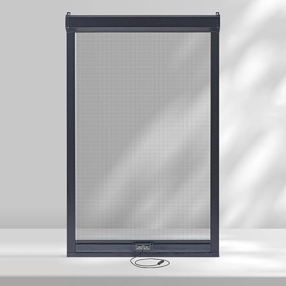 Window Screen Mesh with Aluminum Alloy Frame, Custom Window Screens, Removable Roll-up Windows Mesh, Built-in Buffer
