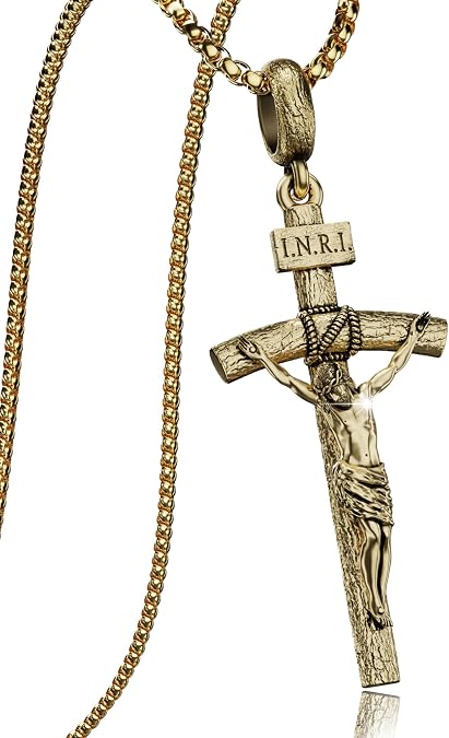 Catholic Crucifix Necklace for Men and Women, Jesus Pendant