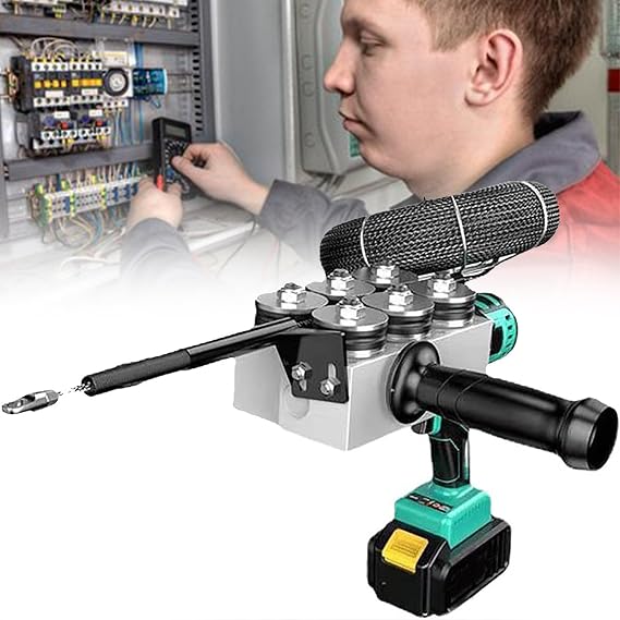 LTSRLL Automatic Electrician Wire Puller Plumber Wire Electric Cable Pulling Tool Electrician Pull Wire Hidden Pipe Threader Automatic Threading Machine,Onebattery