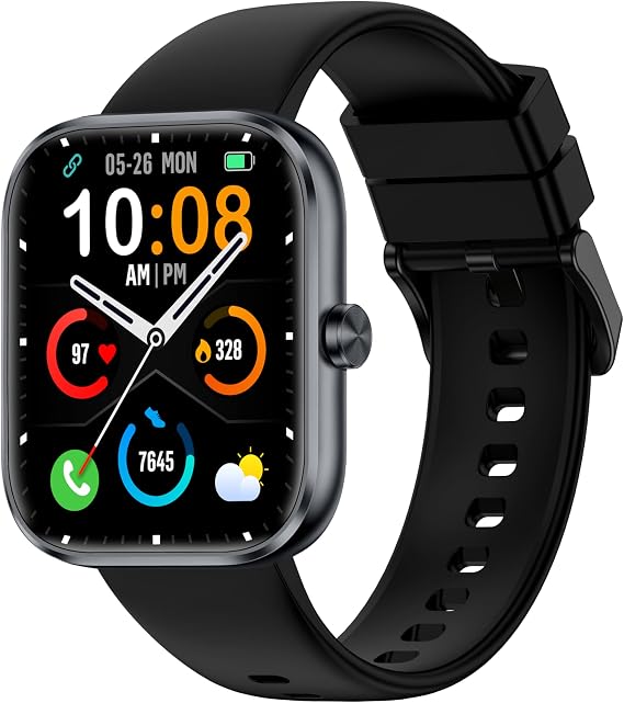 Smart Watch for Women, Answer/Make Call, 1.83'' HD Screen, 110+Sport Modes | Fitness Watch with Bluetooth Call&Message Notifications, Heart Rate/Sleep Monitor, IP68 Waterproof Fitness Tracker,Deep Black