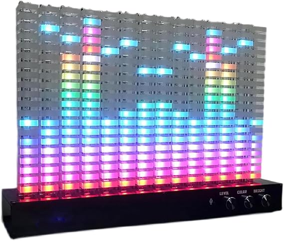 Music Spectrum Analyzer, LED Music Spectrum Indicator, 14-Segment Level Indicator Music Spectrum Light, VU Acrylic Lamp Post, for Music/Electronic Lover