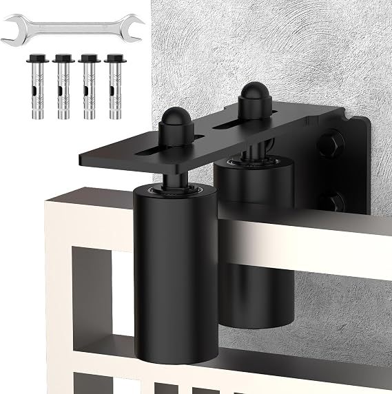 Sliding Gate Guide Roller, 4" Nylon Wheels, Black
