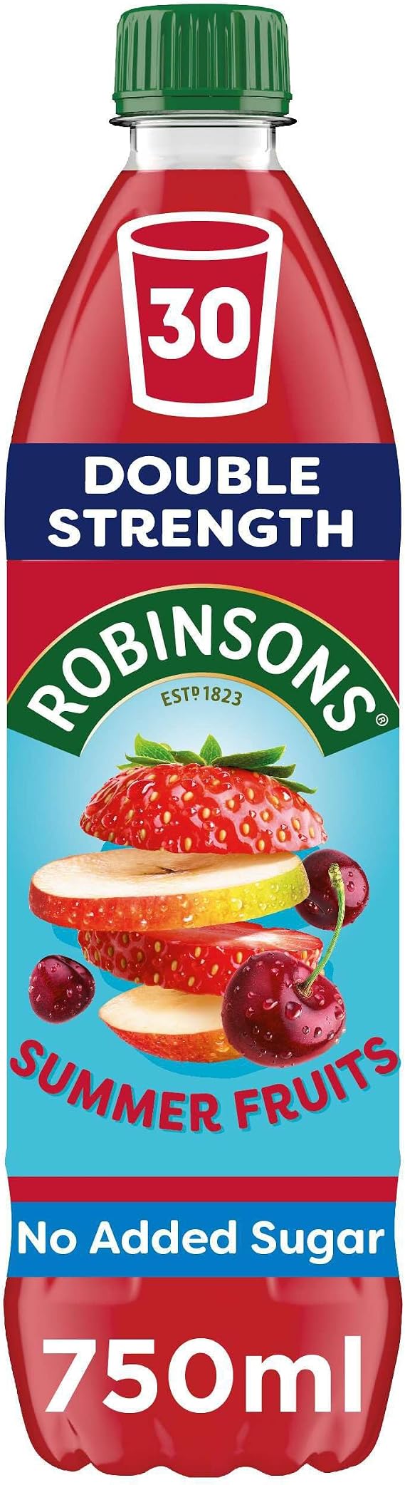 Robinsons Double Strength Summer Fruits No Added Sugar Squash 750ml Bottle (Pack of 1)