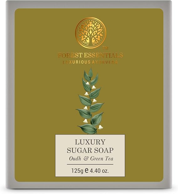 Forest Essentials Luxury Sugar Soap Oudh & Green Tea 125g