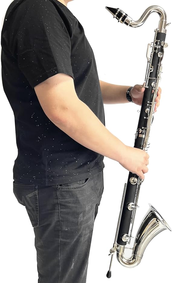 Bass Clarinet Advance Clarinet LOWE Bb Tune Silver Plated Keys ABS with Case