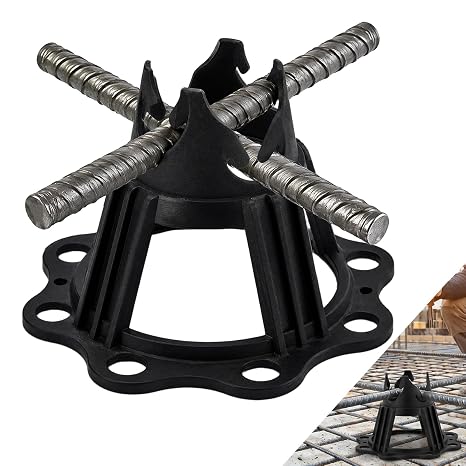 100 Pack Rebar Support Chairs, 2.7" Height Snap-Lock Plastic Stands