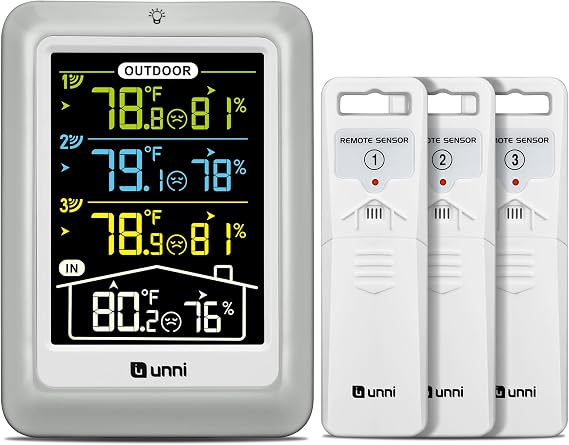 Indoor Outdoor Thermometer Wireless 4.5 Inch Display Digital Hygrometer