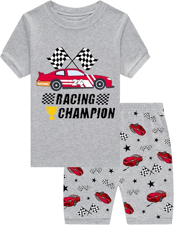 Little Hand Toddler Boys Pajamas Kids Dinosaur Summer PJS Monster Truck Children Excavator Jammies Short Sets 2-7 Years