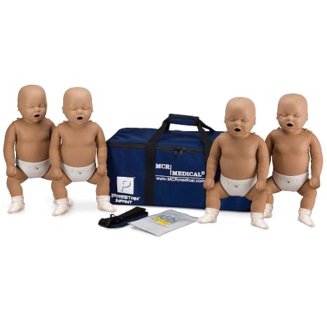 PRESTAN CPR Training Manikin, 4 Infant, Dark Tone | Strengthen pediatric CPR readiness with responsive infant CPR rate guidance for medical education.