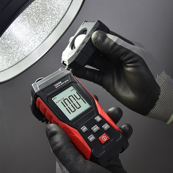 TASI Digital Light Meter Illuminance Lux Meter with Record Function LCD Display 0~200,000 Measurement Range Flexible Sensor Light Tester for Photography Plants Indoor Outdoor (TA630B)