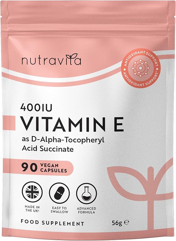 Nutravita Vitamin E 400IU - 90 Vegan Capsules - 3 Month Supply