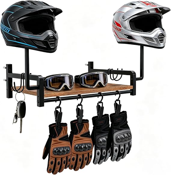 Motorcycle Helmet Holder Wall Mount, Heavy Duty Motorbike Helmet Stand