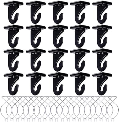 40 Drop Ceiling Hooks for Classrooms & Offices, Black Heavy Duty Ceiling Hooks for Hanging Plants & Decorations, Metal T-Bar Hooks for Suspended Drop Ceiling Tiles