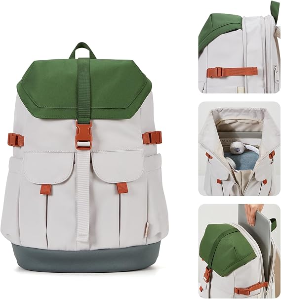 aji Travel Laptop Backpack, Large School Backpack Work Bag Lightweight Laptop Bag College Computer Backpack Water Resistant School Rucksack for Men and Women, Fits 15.6-16 inch Laptop(Forest Green)