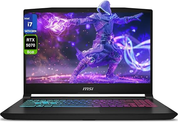 msi Katana 15 HX Gaming Laptop, Intel i7-14650HX, 32 GB DDR5 RAM, 1 TB PCIe SSD, 15.6" QHD (2560x1440) 165Hz Display, Nvidia G-Force RTX 5070, 4-Zone RGB Keyboard, W11 Home, Black